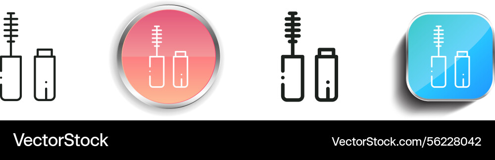 Mascara icon thin linear regular and button style vector image