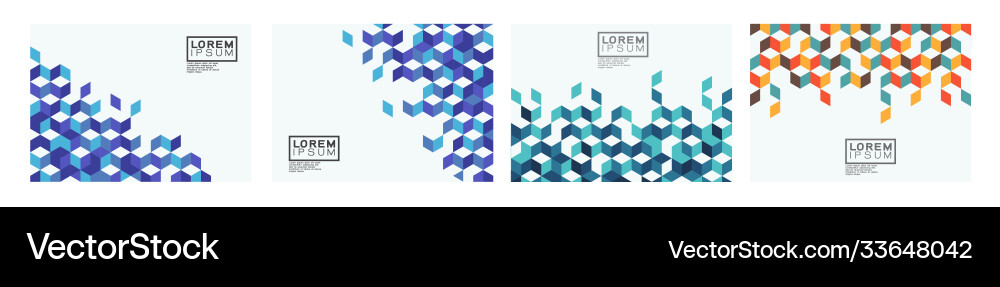 Set template with colorful square pattern Set template with colorful square pattern Vector Image