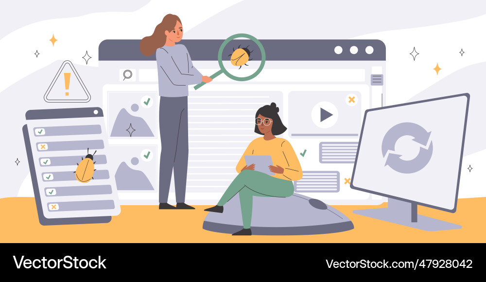 Software testing background Software testing background vector image