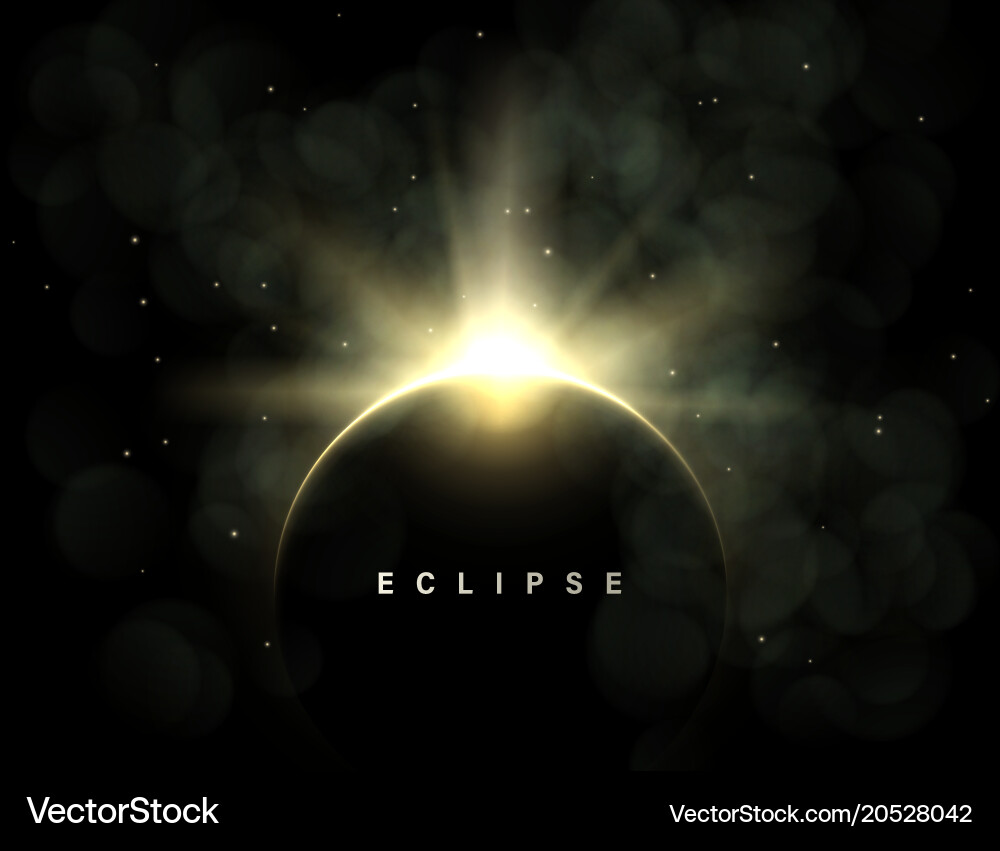 Solar Eclipse Space Background Vector Image