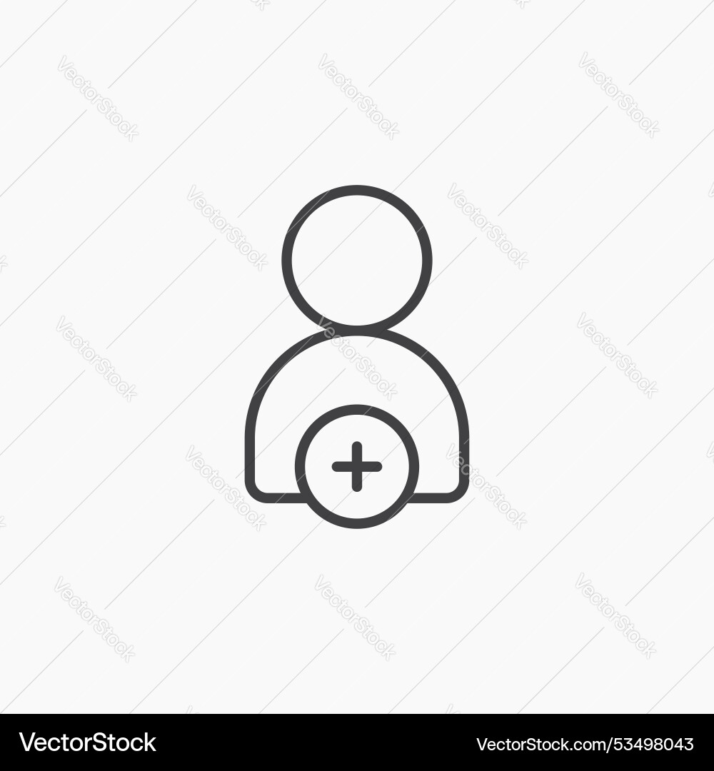 Add a new userline in thin line black color flat Add a new userline in thin line black color flat vector image