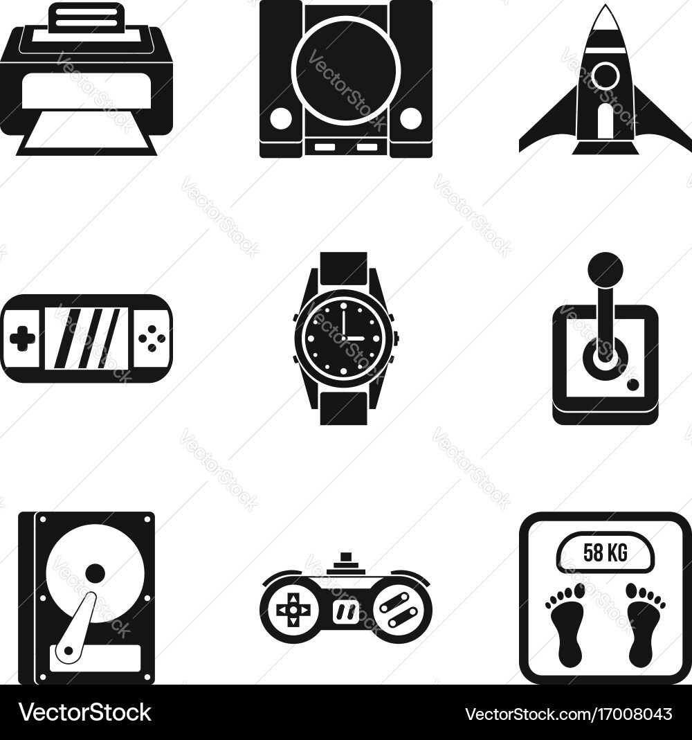 Adjustment icons set simple style Vector Image