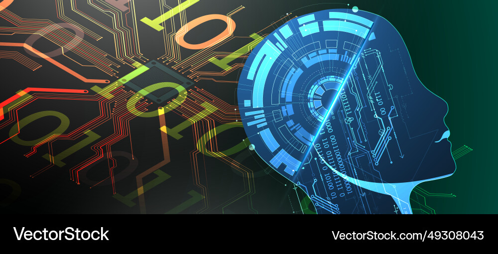 Artificial intelligence technical background Artificial intelligence technical background vector image
