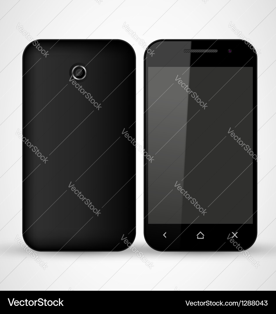 Common black smartphone Royalty Free Vector Image