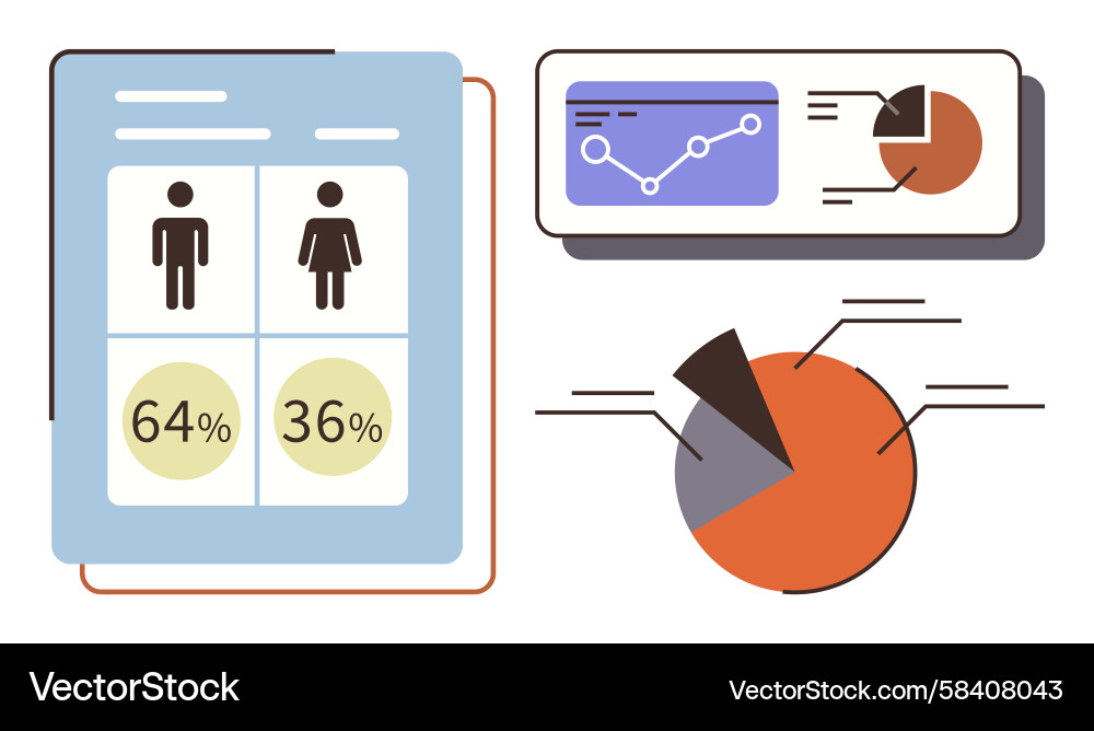 Gender Data Chart Analytics Vector Image