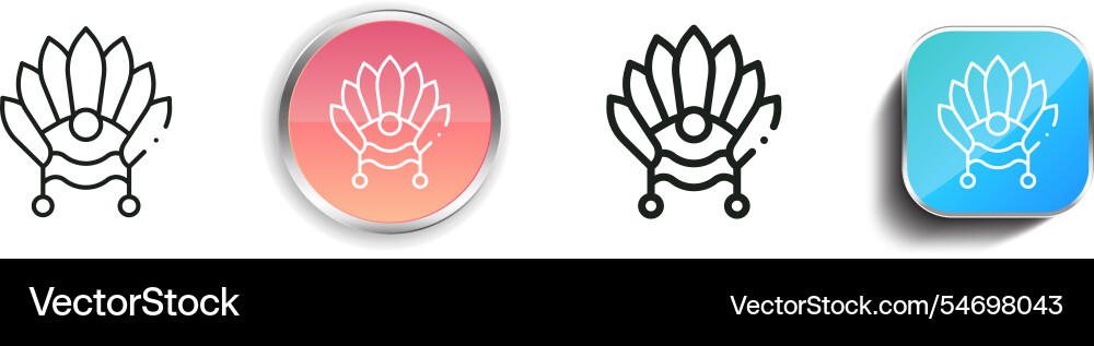 Headwear icon thin linear regular and button Vector Image
