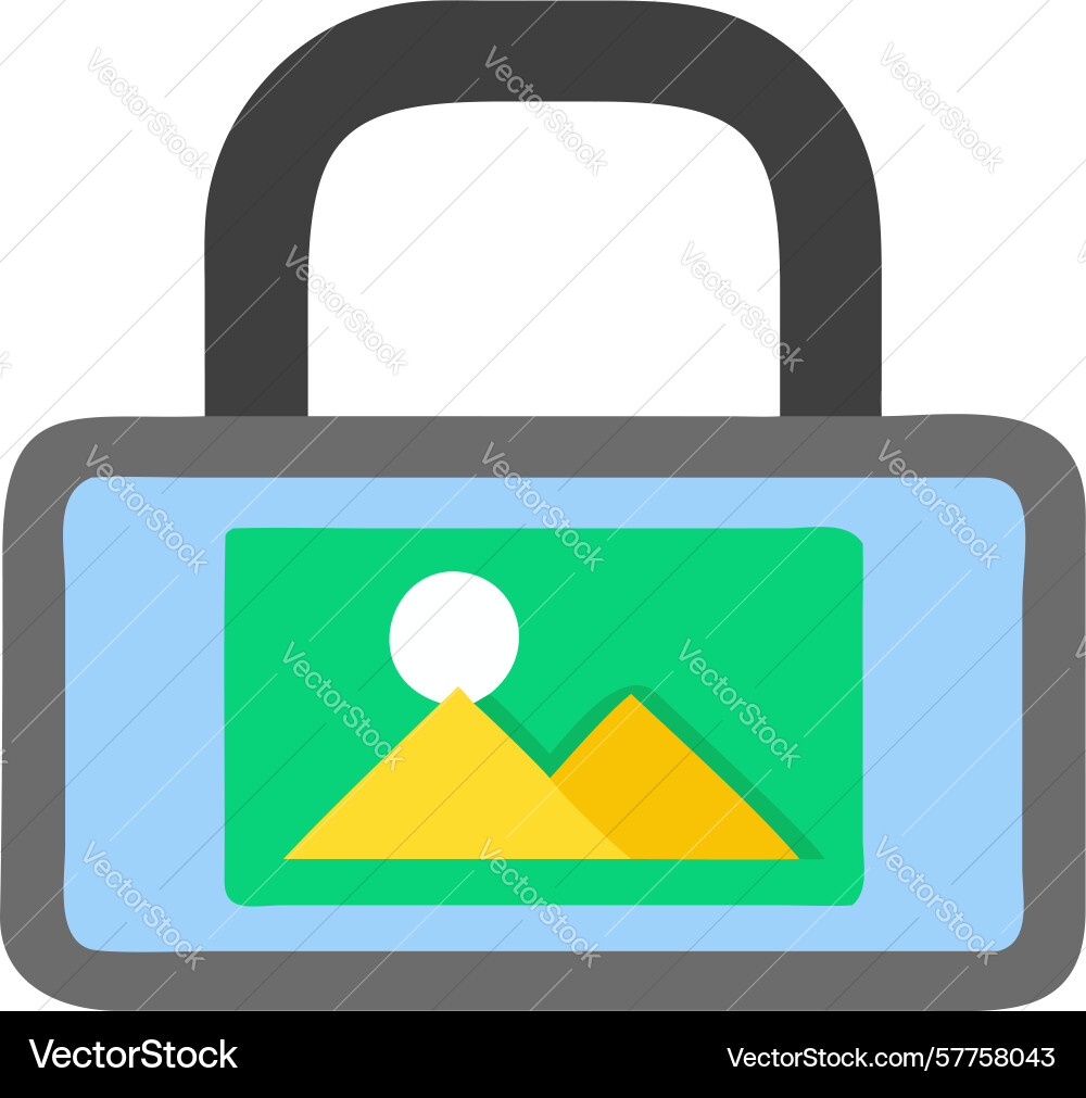 Image file security lock icon photo content Vector Image