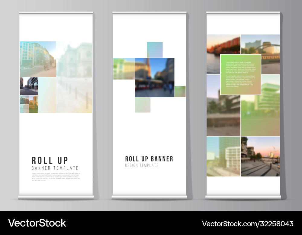 Layout roll up mockup design templates Layout roll up mockup design templates vector image
