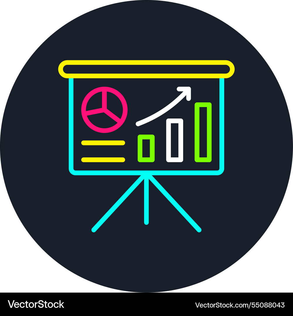 Presentation line multi color icon Vector Image