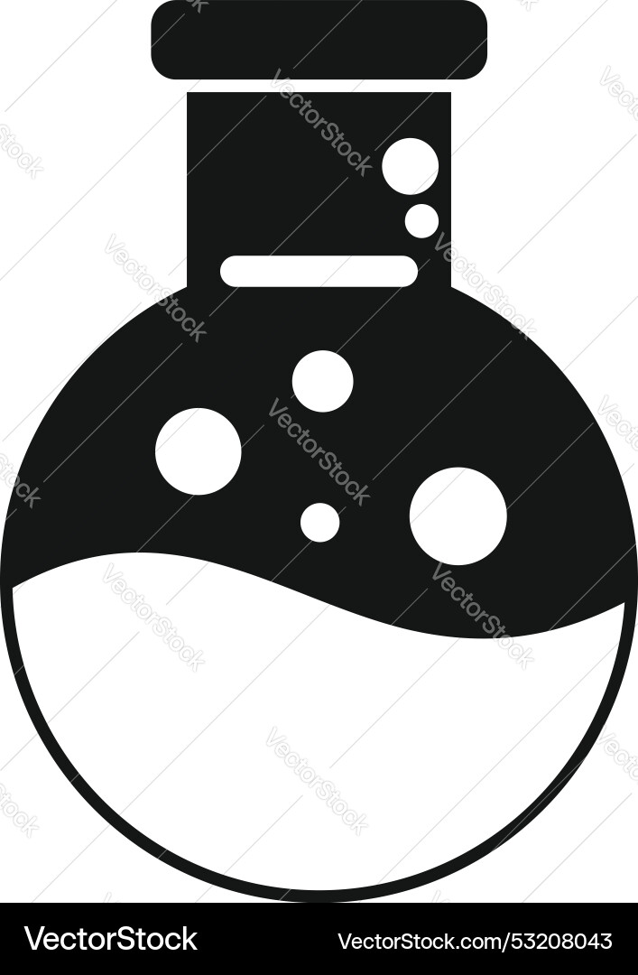 Round bottom flask containing bubbling liquid icon Round bottom flask containing bubbling liquid icon vector image