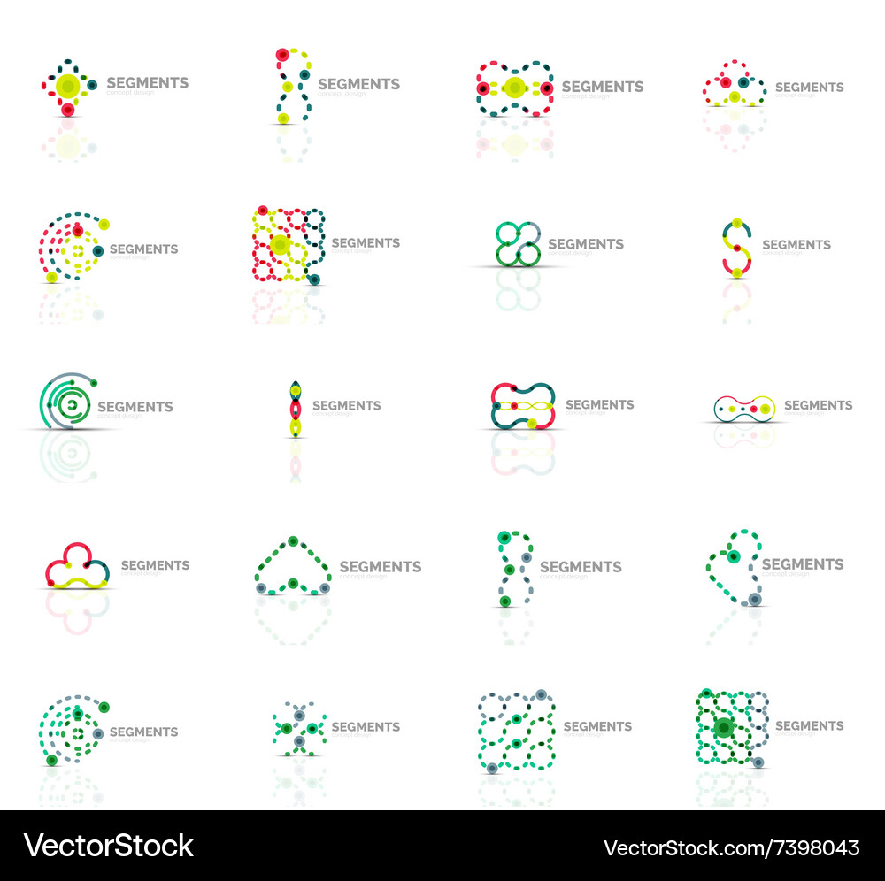 Set of linear abstract logos swirl circle Vector Image