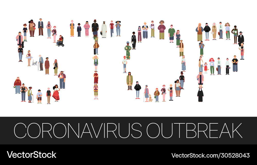 Stop coronavirus outbreak covid-19 social media Stop coronavirus outbreak covid-19 social media vector image