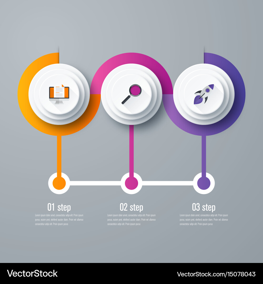 Template for cycle diagram graph presentation vector image