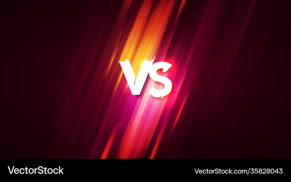 Vs interface versus screen with speedlines Vector Image