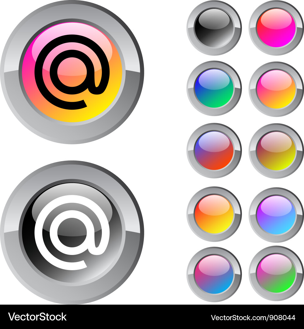 At multicolor round button vector image