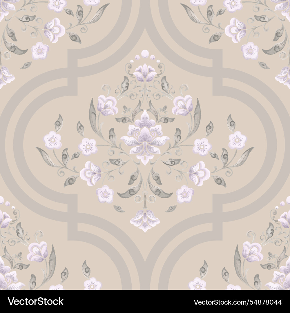 Damask seamless pattern element classical Damask seamless pattern element classical vector image