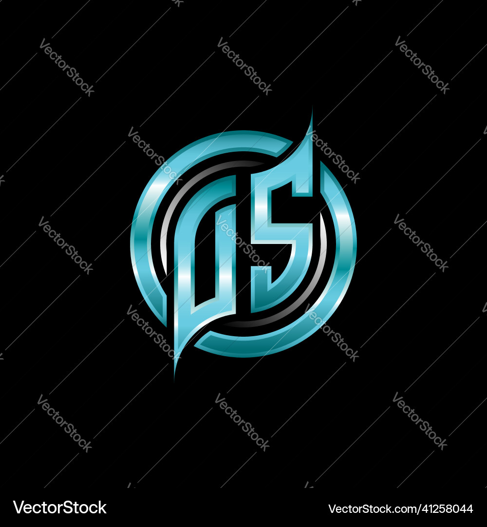 Ds initial monogram logo circle rounded vector image