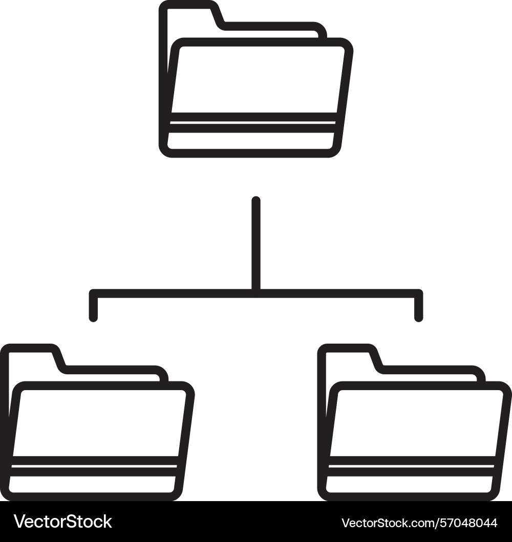 Folder structure line icon design Vector Image