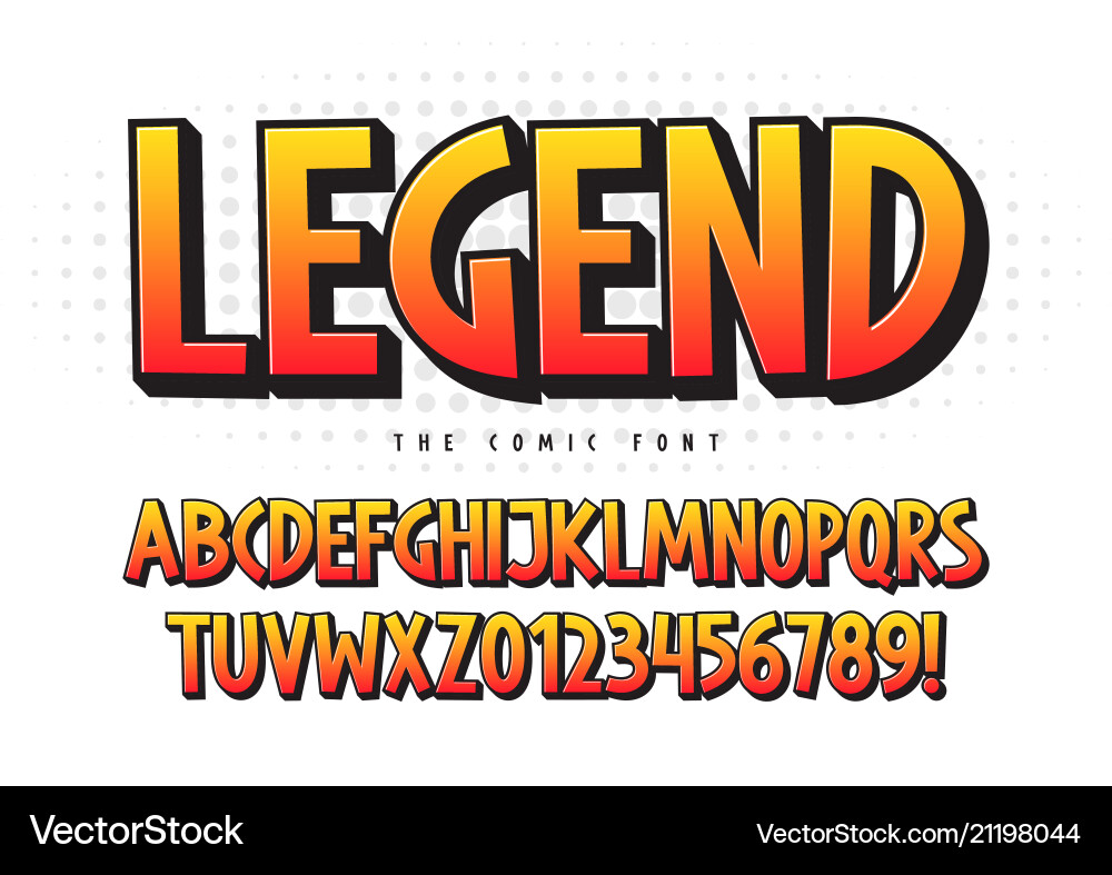 Legend 3d comical font design colorful Legend 3d comical font design colorful vector image