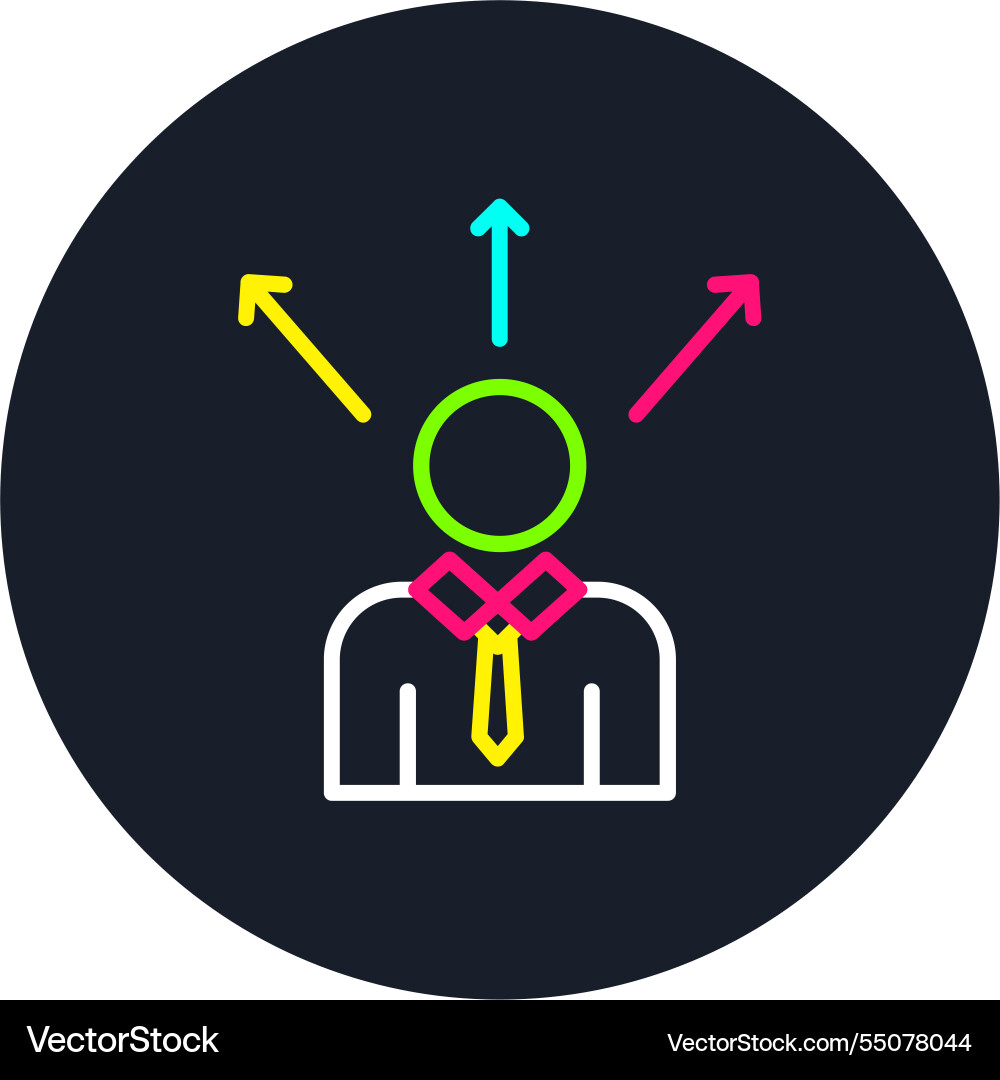 Man line multi color icon Vector Image