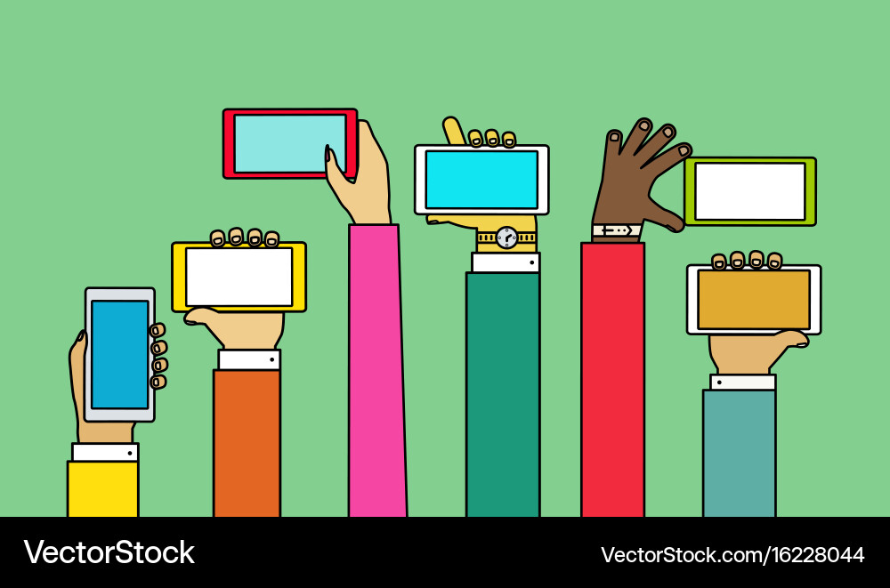 Mobile Interaction Hands vector image