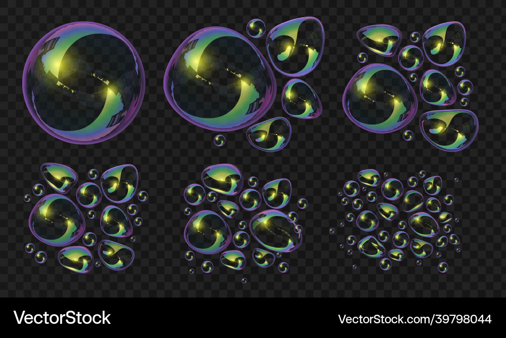 Realistische 3D Seifenblasen und Blobs Pause Realistische 3D Seifenblasen und Blobs Pause vektorbild