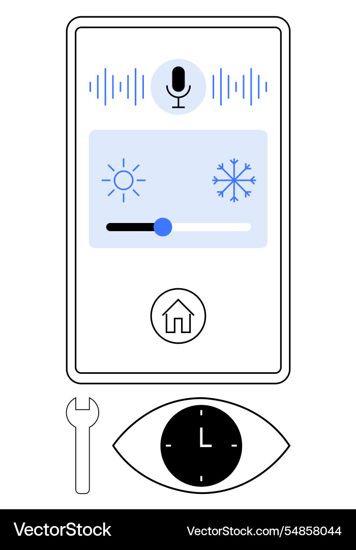 Smart home control panel with voice command vector image