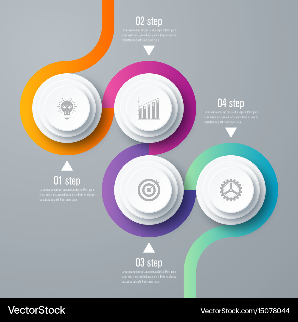 Template for cycle diagram graph presentation vector image