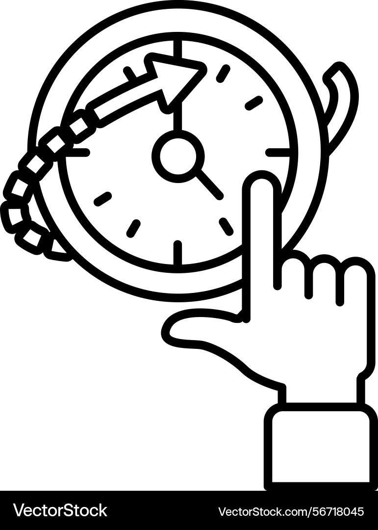 A clock with hand pointing to the number 12 A clock with hand pointing to the number 12 vector image