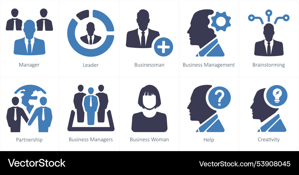 A set of 10 web marketing icons as manager leader Vector Image
