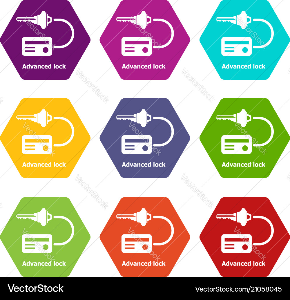 Advanced lock icons set 9 Advanced lock icons set 9 vector image