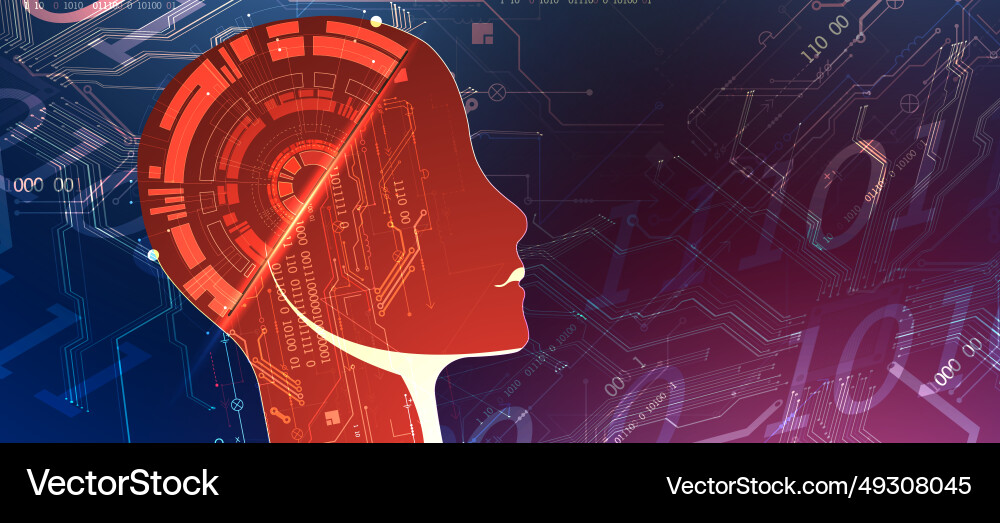 Artificial intelligence technical background Artificial intelligence technical background vector image