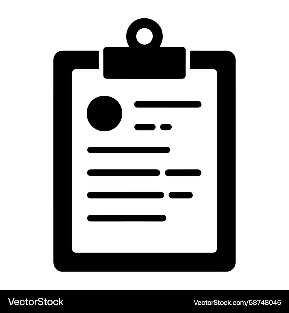 Black clipboard with document paper text Vector Image