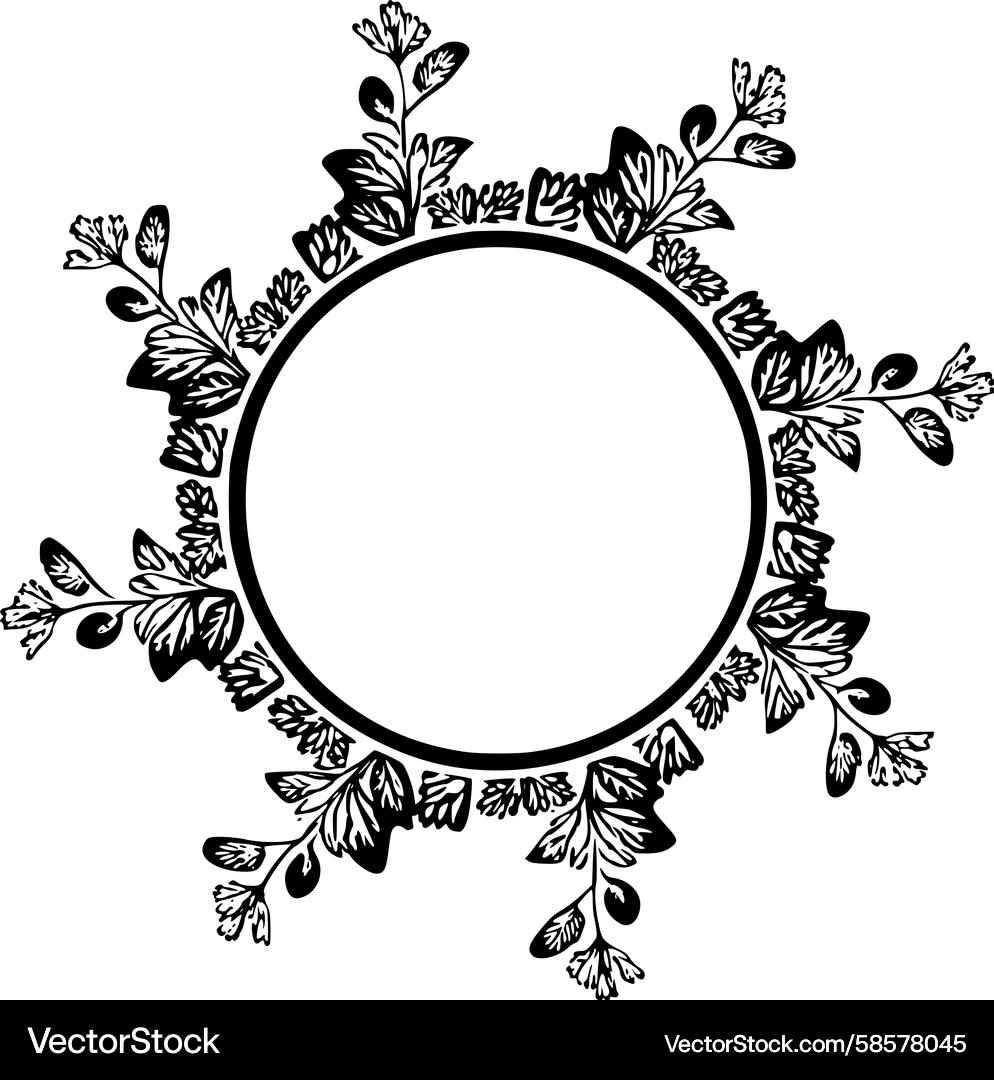 Botanical circular frame Vector Image
