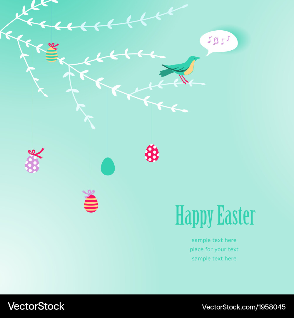 Branch Easter Background Vector Image
