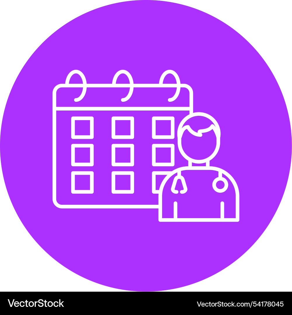 Calendar line circle icon vector image