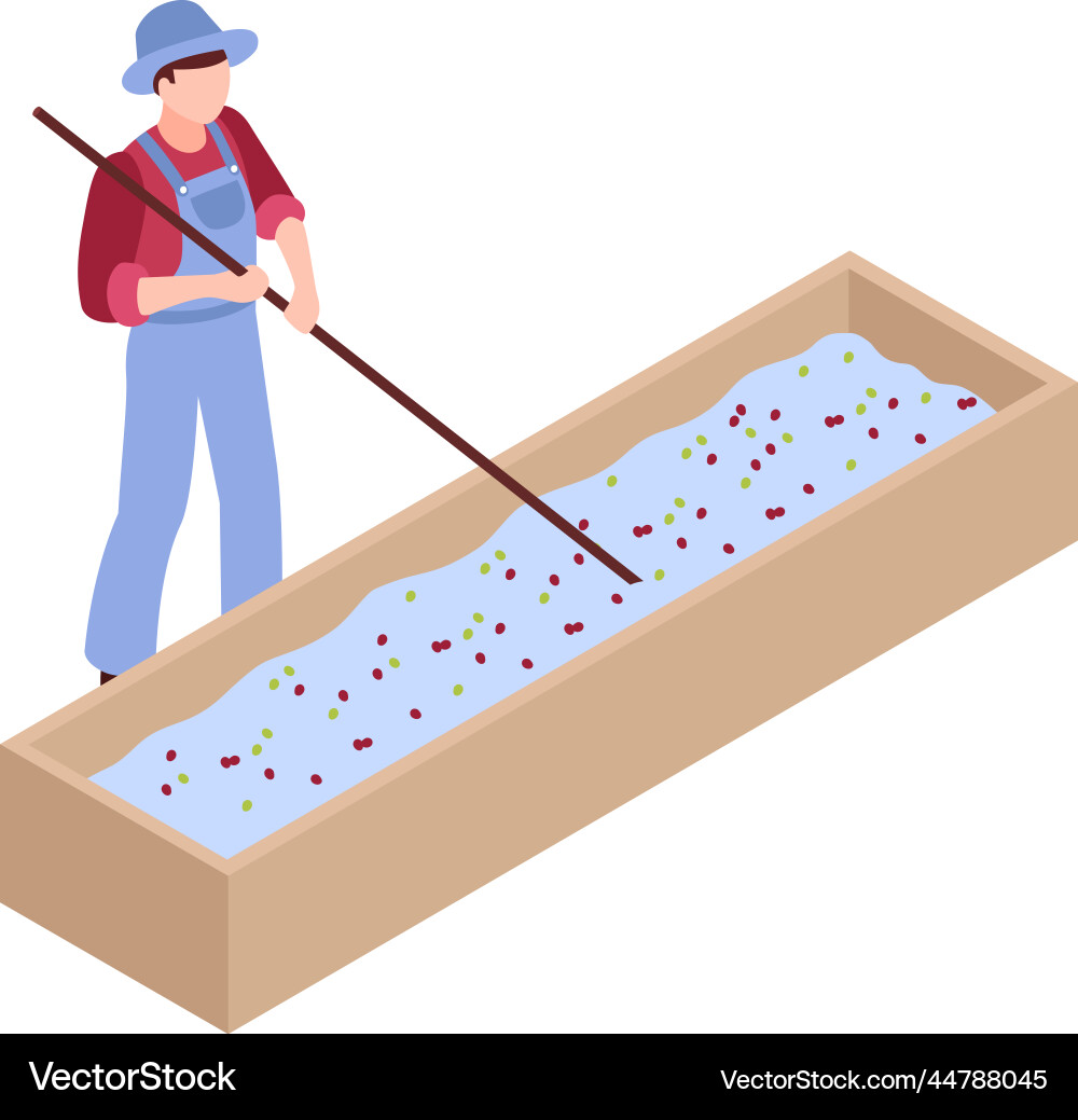Coffee Processing Icon - Wet Method Vector Image