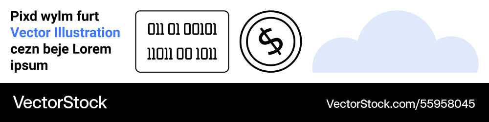 Digital currency concept with binary code Digital currency concept with binary code vector image