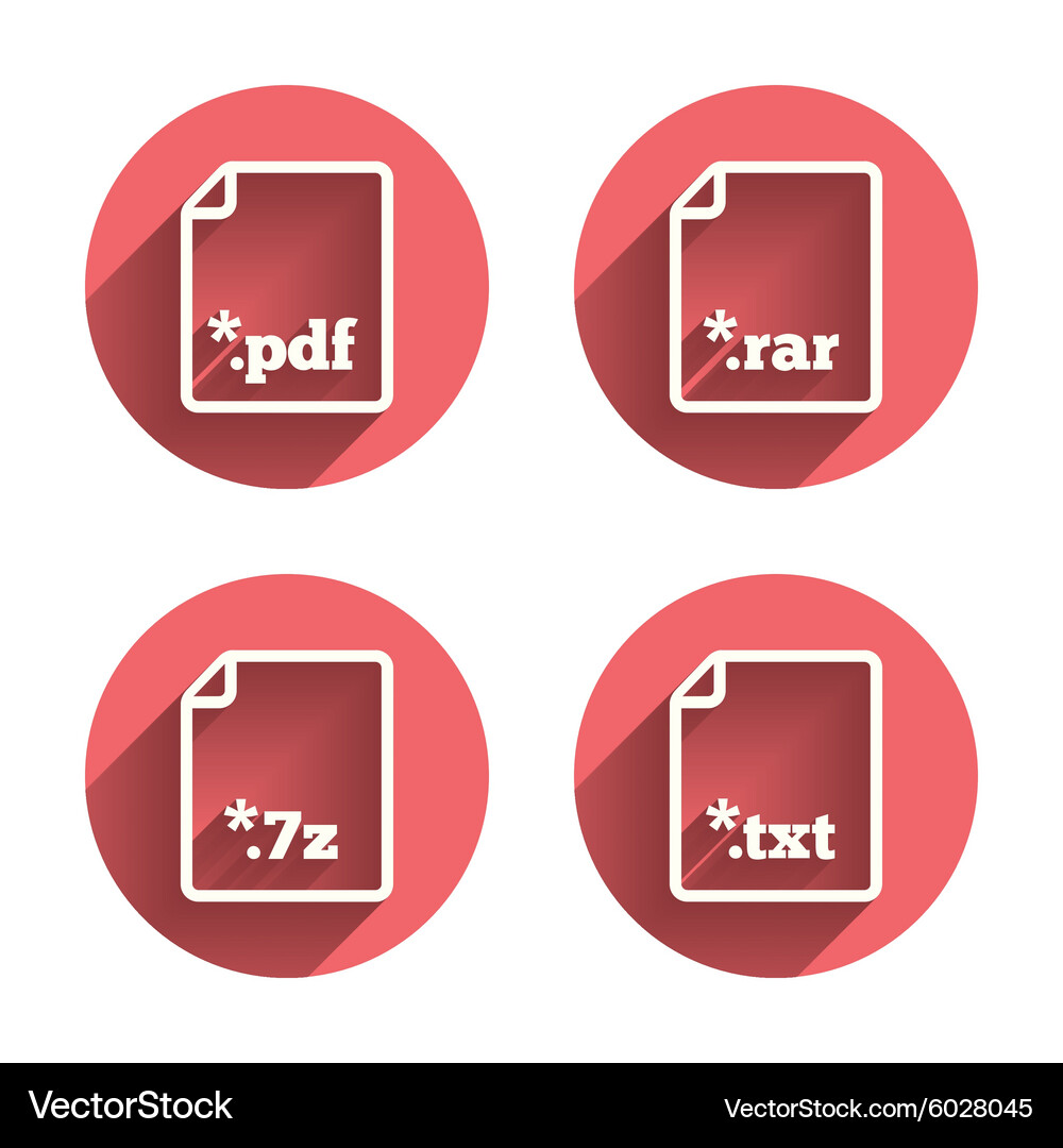 Document signs file extensions symbols Vector Image