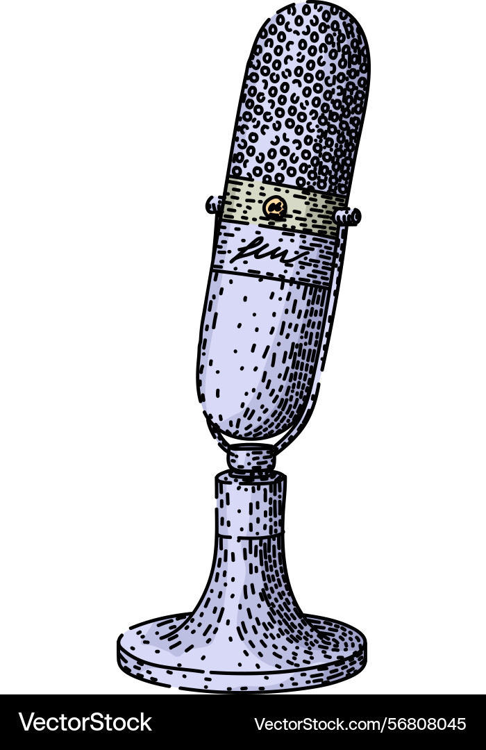 Dynamic microphone sketch hand drawn Vector Image