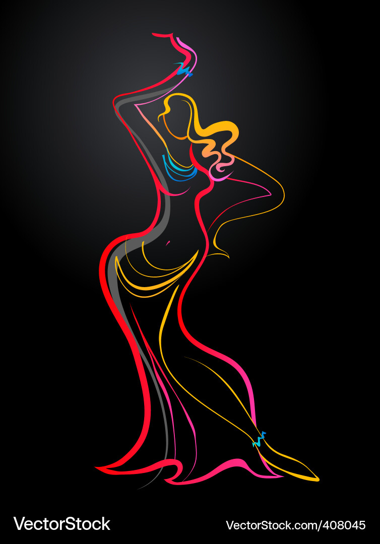 Elegant Dancer Silhouette Vector Image