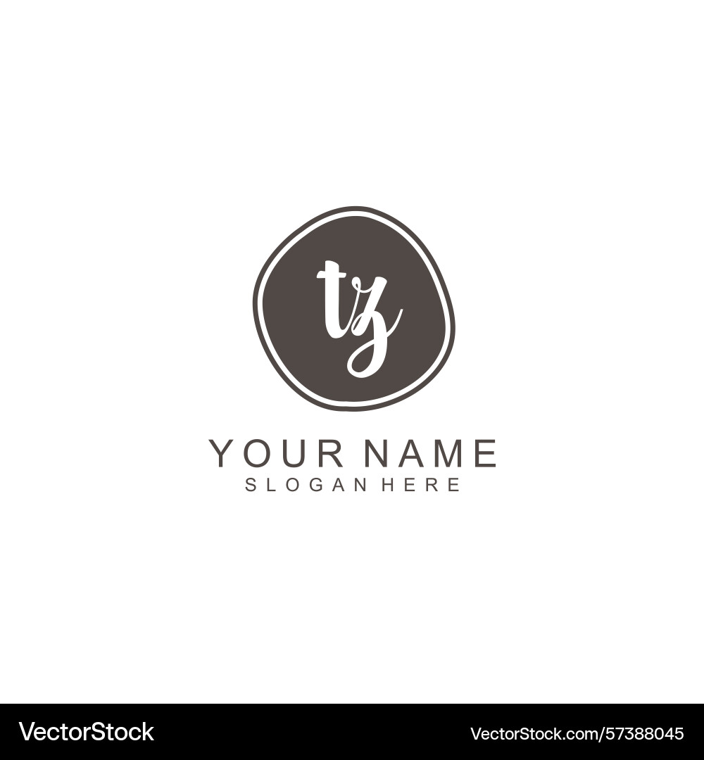 Elegant tz initial handwriting logo collection Elegant tz initial handwriting logo collection Vector Image