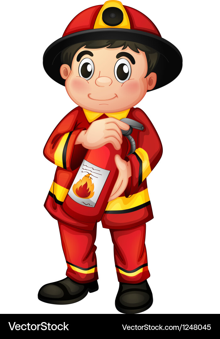 Firefighter with Extinguisher vector image