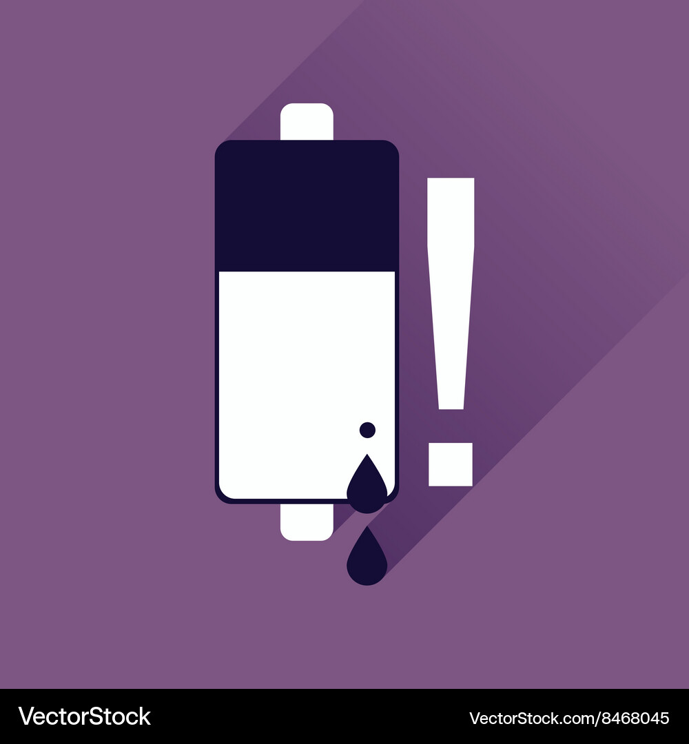 Flat web icon with long shadow battery charge Vector Image