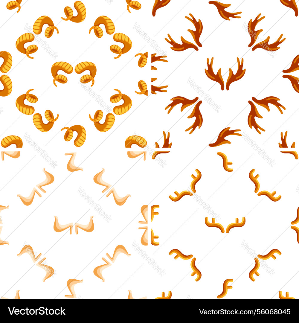 Four seamless patterns with stylized ram and deer Four seamless patterns with stylized ram and deer vector image