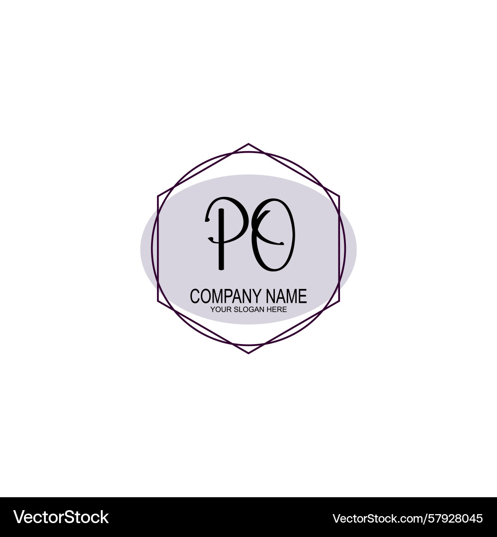 Handwriting logo concepts with initial po Vector Image