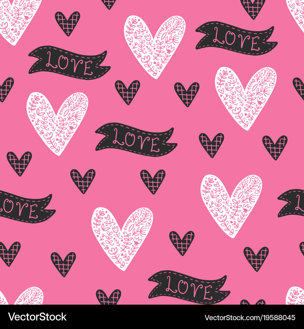 Heart Valentine Pattern Vector Image