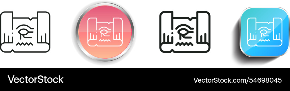 Hieroglyph icon thin linear regular and button vector image