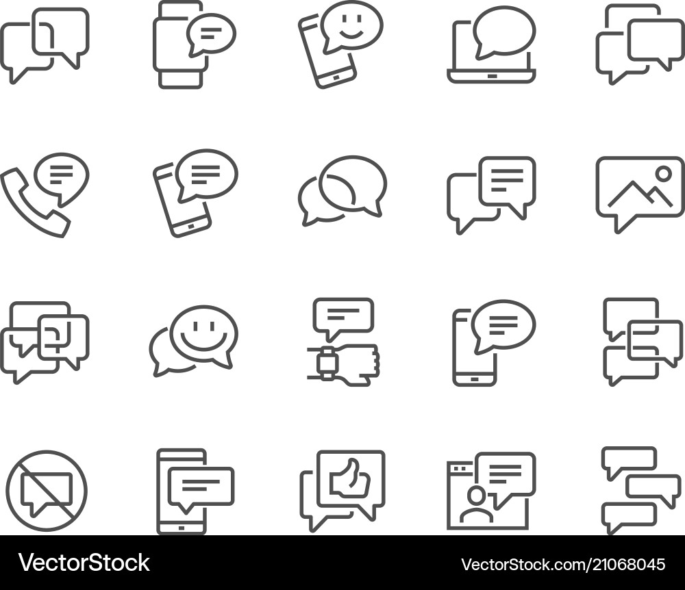 Line Messaging Icons vector image