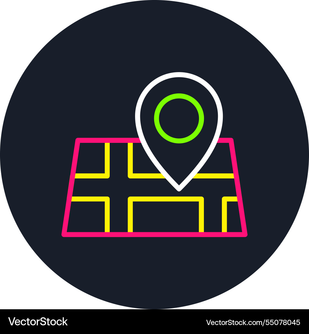 Map line multi color icon Vector Image